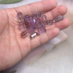 5-pieces Natural Ametrine Double-pointed Prism Spacer Bead
