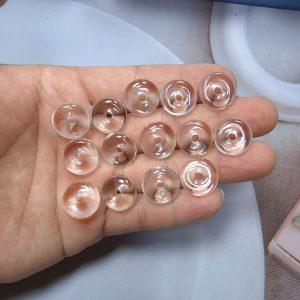 5-pieces Natural Clear Quartz Donut Ring Spacer Bead