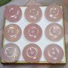 2-pieces Natural Rose Quartz Donut Ring Spacer Bead