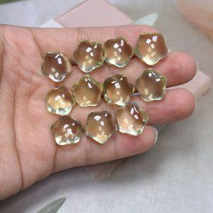 2-pieces Natural Citrine Fat Star Spacer Bead