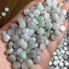 30-Pieces AAA Icy Natural Jadeite Flower Shape Flat Round Bead