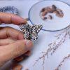 Natural Silver Sheen Obsidian Butterfly Shape Bead