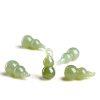 2-Pieces AAA Natural Qingshui Light Green Nephrite Gourd Charm Bead