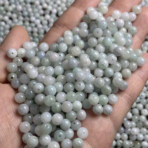 100-pieces 6mm AAA Natural Jadeite Round Bead