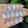 Natural Blue Sheen Moonstone Oval Cabochon Pendant with S925 Sterling Silver Clasp