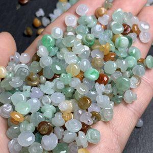 5-pieces Natural Type A Multi-color Jadeite Mushroom Charm Beads
