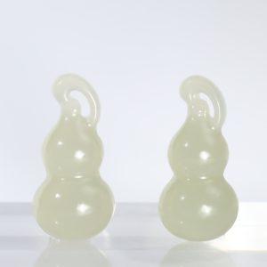 Natural Type A Nephrite Gourd Charm Bead