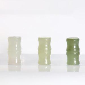5-Pieces Natural Type A Nephrite Bamboo Joint Bead