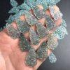 2-pieces Natural Type A Blue Water Jadeite Hollow-out Auspicious Ruyi Flower Pendant Bead