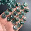 2-pieces Natural Type A Blue Water Jadeite Crescent Moon and Star Charm Bead