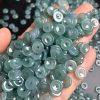 10-pieces Natural Grade A Blue Water Jadeite Peace Buckle Donut Bead