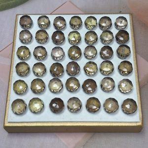 10-pieces Natural Grade A Smoky Quartz Faceted Flat-round Spacer Bead
