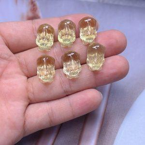 5-pieces Natural Grade A Citrine Pixiu Spacer Bead