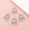 Natural White Agate Ruyi Flower Shape Pendant with S925 Sterling Silver Set