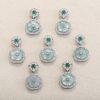 Natural Blue Water Jadeite Flower Shape Pendant with S925 Sterling Silver Set