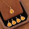 Natural Citrine Laughing Maitreya Buddha Pendant with S925 Sterling Silver Set