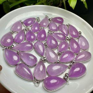 Natural Lavender Kunzite Teardrop with S925 Sterling Silver Set