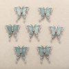 Natural Blue Water Jadeite Butterfly Pendant with S925 Sterling Silver Set