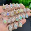 Natural Color Opal Teardrop Pendant with S925 Sterling Silver Set