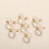 Natural Clear Quartz Flower Charm with Gold Plated S925 Sterling Silver Clasp