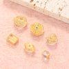 Natural Clear Quartz Flower Multi Shapes Bead with Gold Plated S925 Silver Bezel Set