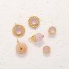Natural Pink Agate Flower And Round Shape Accessories with Gold Plated S925 Silver Bezel Set