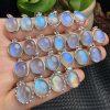 Natural Blue Sheen Gray Moonstone Oval Pendant with S925 Sterling Silver Set