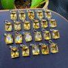 Natural Citrine Faceted Rectangular Pendant with S925 Sterling Silver Set