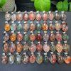 Natural Multicolor Phantom Quartz Oval-shaped Pendant with S925 Sterling Silver Clasp
