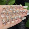 Natural Clear Quartz Teardrop Pendant with S925 Sterling Silver Clasp