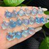 Natural Aquamarine Star Pendant with S925 Sterling Silver Clasp