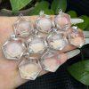 Natural Clear Quartz Hexagram Pendant with S925 Sterling Silver Setting