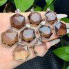 Natural Smoky Quartz Hexagram Faceted Pendant with S925 Sterling Silver Setting