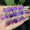 Natural Purple Super Seven Quartz Oval Pendant with S925 Sterling Silver Clasp