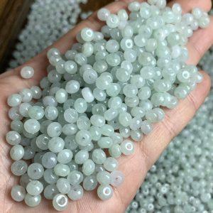 20 / 50 pcs Natural Type A Icy Jadeite Drum Bead