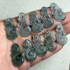 2 pcs Natural Blue Water Jadeite Hollow Musical Note Flower Pendant