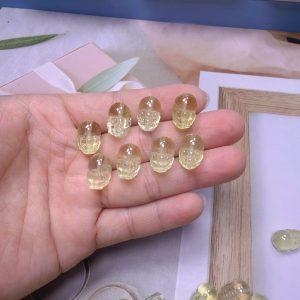 5-pieces Natural Lemon Yellow Citrine Pixiu Piyao Spacer Bead