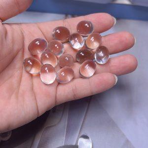 5-pieces Natural Clear Quartz Egg Shape Loose Bead