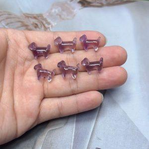 5-pieces Natural Amethyst Puppy Shape Spacer Bead