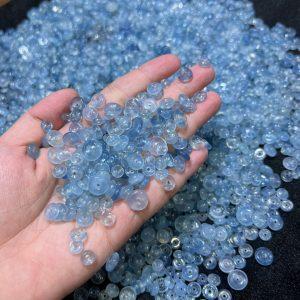 5 / 10 Pieces Natural Aquamarine Donut Loose Beads