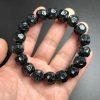 11 -1 2 mm Faceted Round Bead Type A Natural Ink Jadeite Beaded bracelet