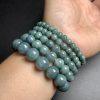 6 -13 mm Type A Natural Icy Blue Jadeite Round Beaded Bracelet