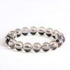 8mm - 12mm Natural Light Smoky Quartz Round Bead Bracelet