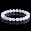 8mm High Quality Natural White Nephrite Round Bead Bracelet