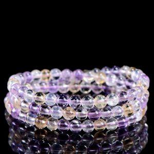 5mm Natural Ametrine Long Beaded Chain Multi-wrap Beaded Bracelet