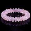 Natural Rose Quartz Faceted Abacus-Shaped Rondelle Beaded Bracelet