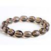 Natural Smoky Quartz Egg-Shaped Oval Beaded Bracelet
