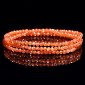 Natural Golden Sunstone Multi Wrap Round Beaded Bracelet Long beaded Chain