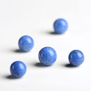 High Quality Natural Blue Rabbit Hair Rutilated Quartz Cluster Round Single Loose Bead