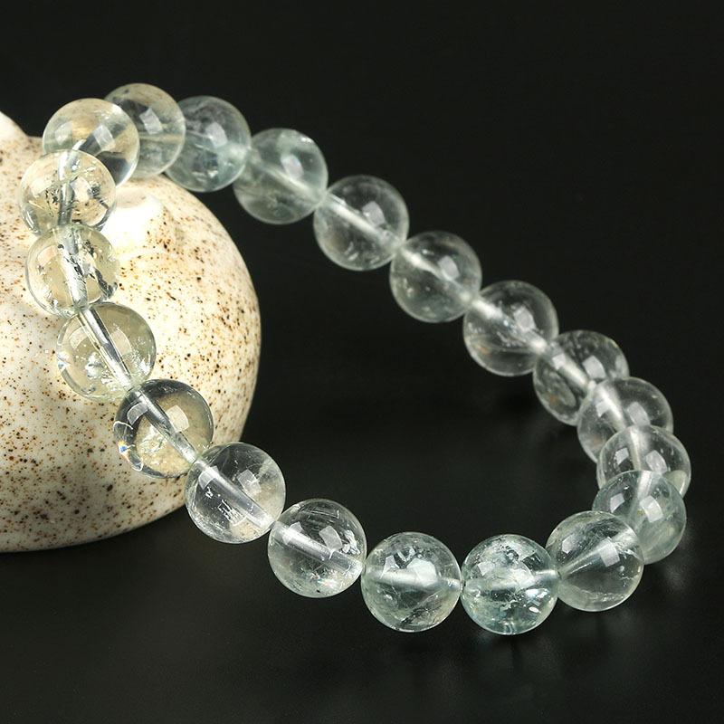 7mm - 13mm round shape 7A Natural Beryl beaded bracelet - Image 2
